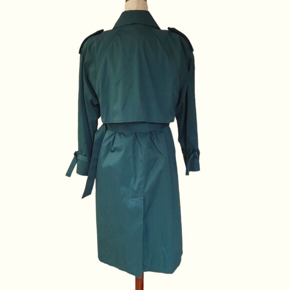 EUC Vintage John Weitz green premium quality Dupont Thermallite warm trenchcoat - Picture 4 of 12